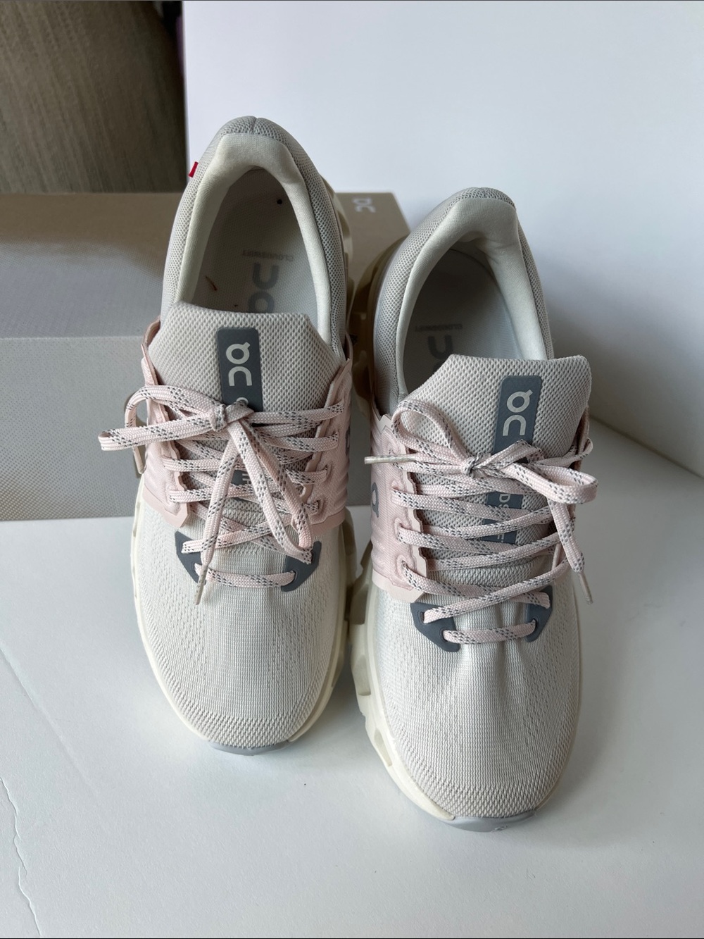 On Running Women's Sneakers in Light Pink and White